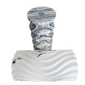 Lululemon Double Roller 2-in-1 Foam Roller Black & White Marble Design